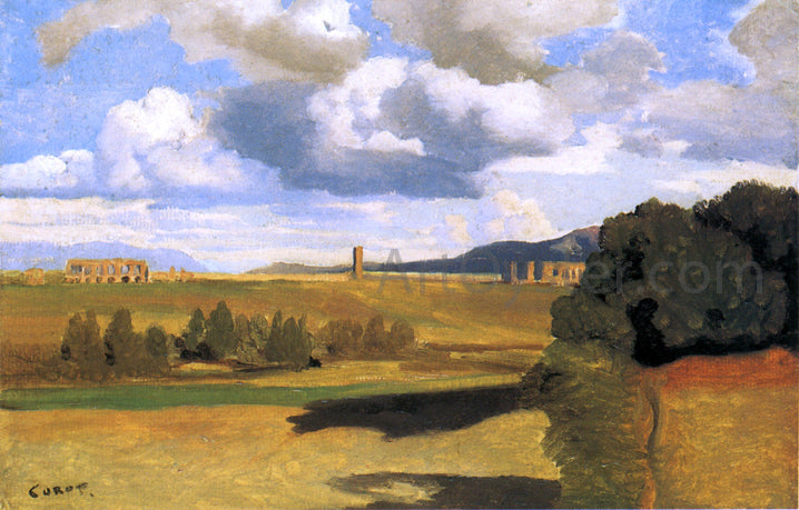  Jean-Baptiste-Camille Corot The Roman Campaagna with the Claudian Aqueduct - Canvas Print