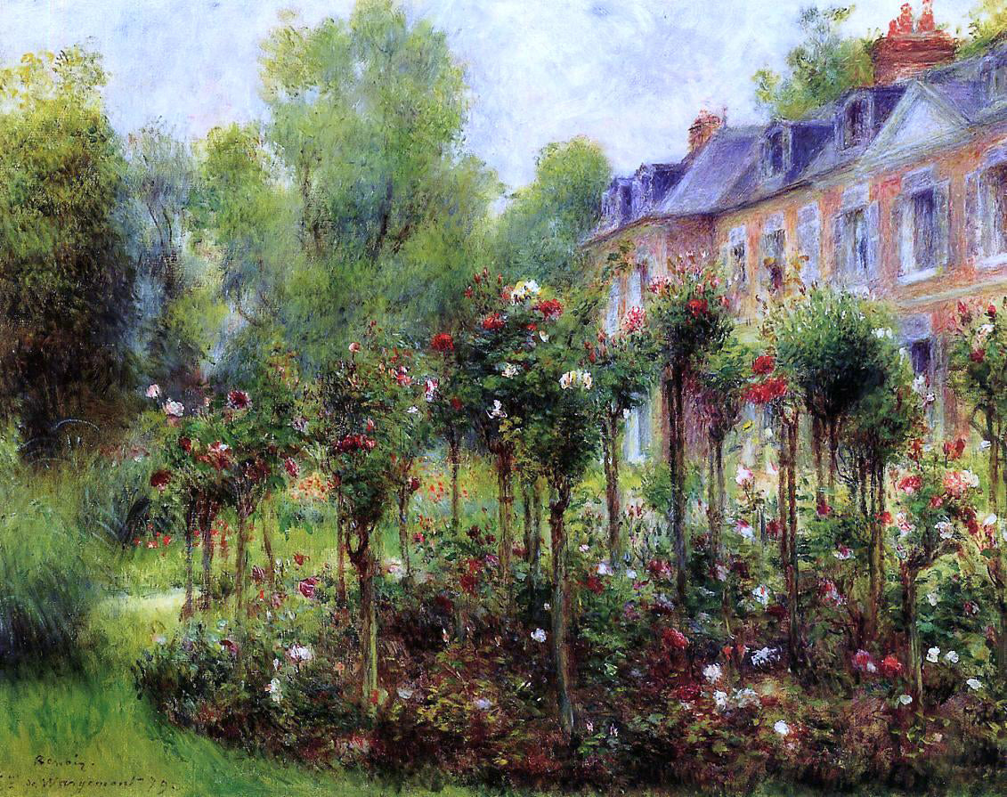  Pierre Auguste Renoir The Rose Garden at Wargemont - Canvas Print