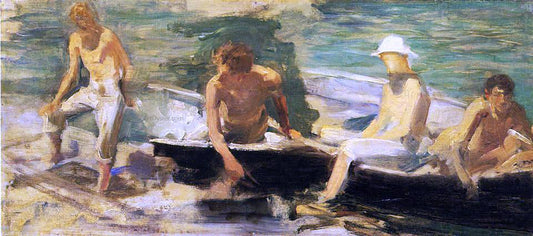  Henry Scott Tuke The Rowing Party - Canvas Print