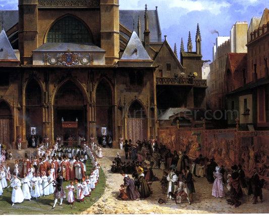  Lancelot-Theodore Turpin De Crisse The Royal 'Fete-Dieu' Procession at St. Germain-l'Auxerrois - Canvas Print