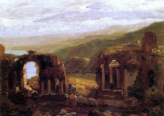  Thomas Cole The Ruins of Taormina - Canvas Print