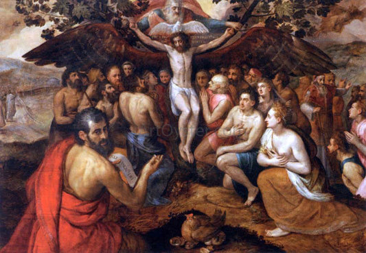  The Elder Frans Floris The Sacrifice of Jesus Christ, Son of God, Gathering and Protecting Mankind - Canvas Print