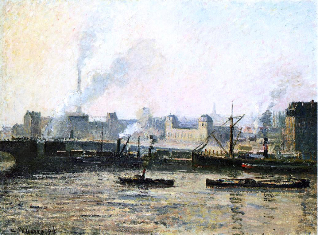  Camille Pissarro The Saint Sever Bridge at Rouen, Fog - Canvas Print