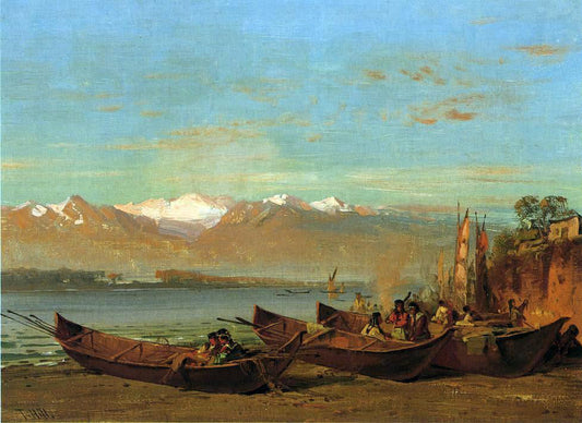 Thomas Hill The Salmon Festival, Columbia River - Canvas Print