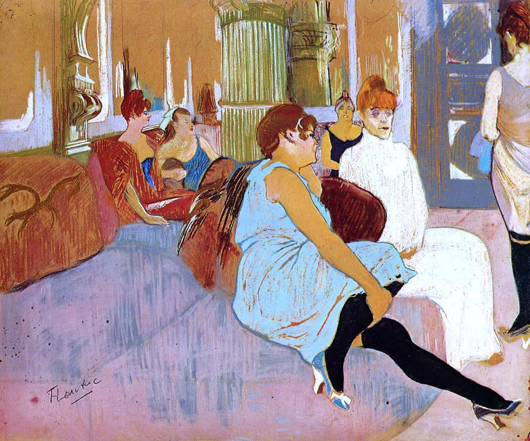  Henri De Toulouse-Lautrec The Salon in the Rue des Moulins - Canvas Print