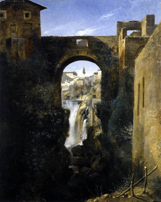  Francois-Marius Granet The San Rocco Bridge and the Grand Waterfall at Tivoli - Canvas Print