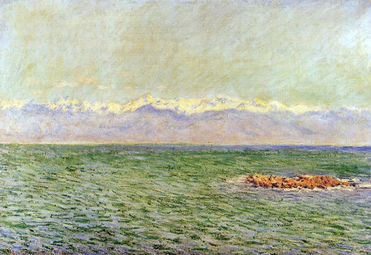  Claude Oscar Monet The Sea and the Alps (also known as The Mediterranean at Antibes) - Canvas Print