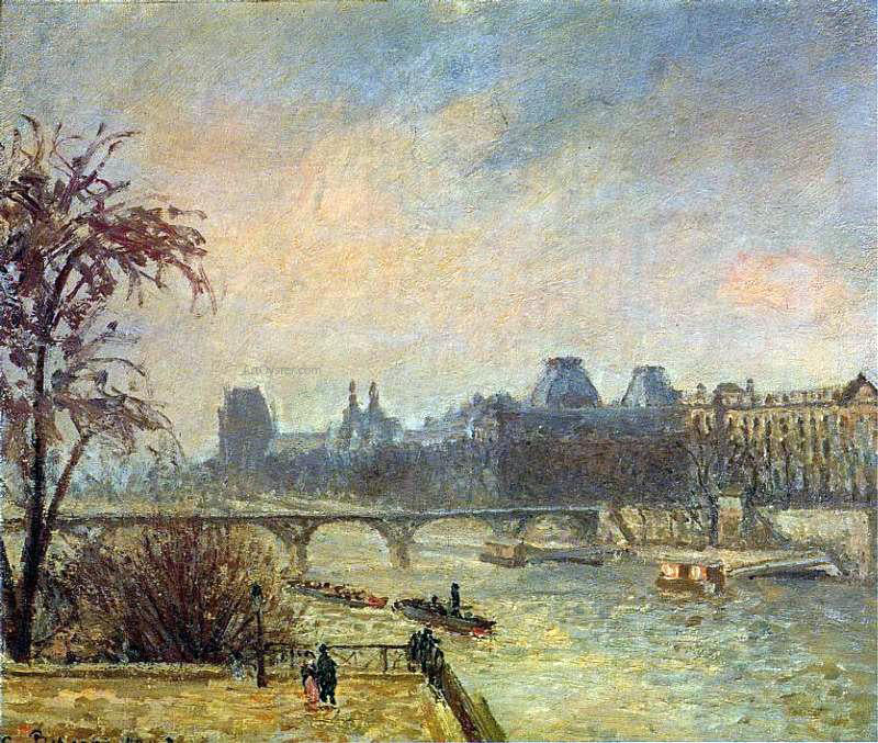  Camille Pissarro The Seine and the Louvre, Paris - Canvas Print