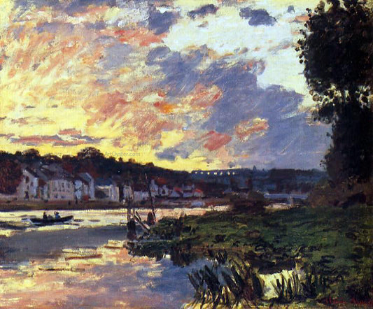  Claude Oscar Monet The Seine at Bougeval, Evening (also known as Bougival) - Canvas Print