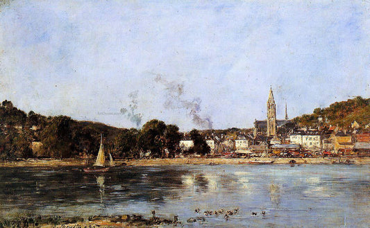  Eugene-Louis Boudin The Seine at Caudebec-en-Caux - Canvas Print