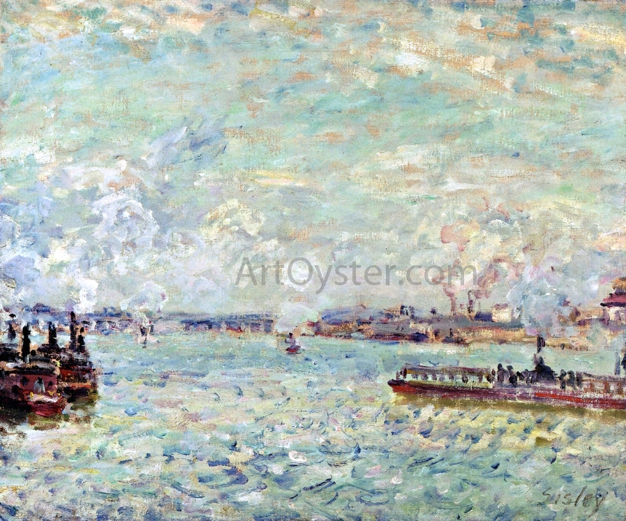  Alfred Sisley The Seine at Point du Jour - Canvas Print