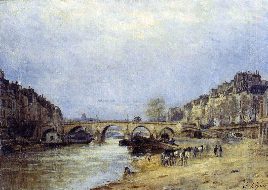  Stanislas Lepine The Seine at Pont Marie - Canvas Print