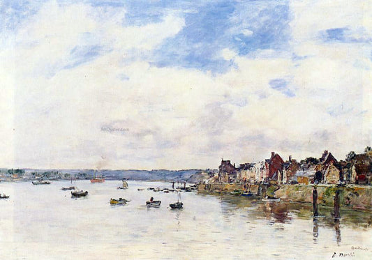  Eugene-Louis Boudin The Seine at Quillebeuf - Canvas Print