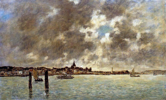  Eugene-Louis Boudin The Seine at Quilleboeuf - Canvas Print