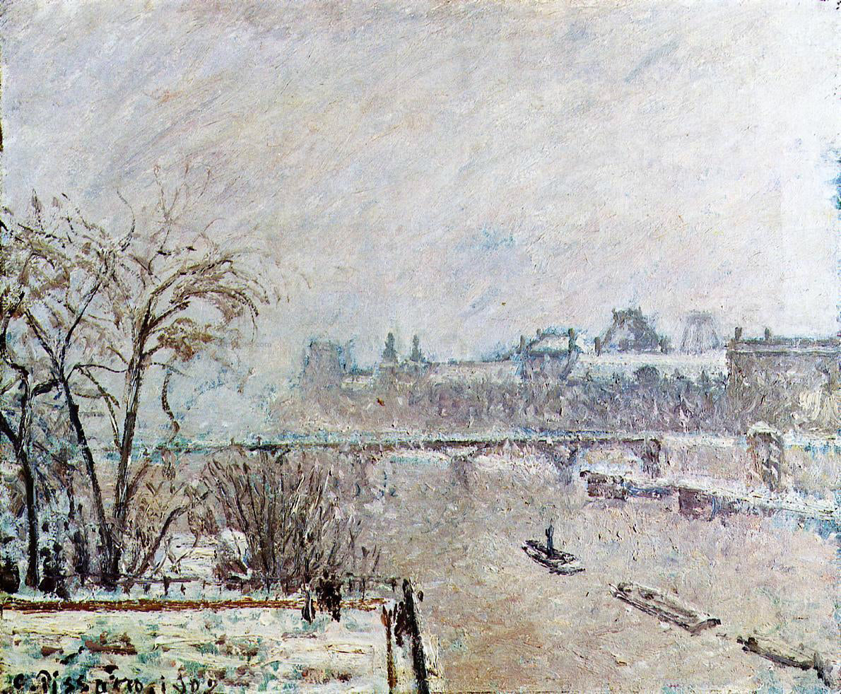  Camille Pissarro The Seine Viewed from the Pont-Neuf, Winter - Canvas Print