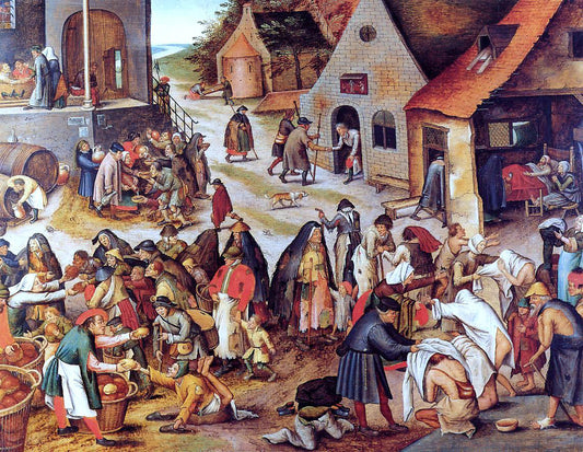  The Younger Pieter Bruegel The Seven Acts of Charity (also known as The Seven Acts of Mercy) - Canvas Print