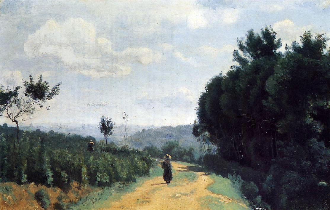  Jean-Baptiste-Camille Corot The Severes Hills - Le Chemin Troyon - Canvas Print