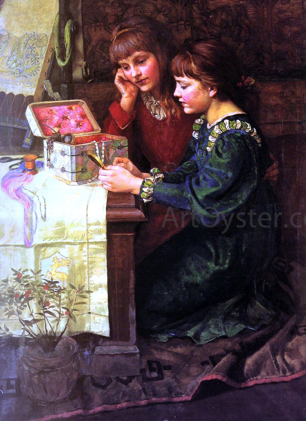  Mary L Gow The Sewing Box - Canvas Print