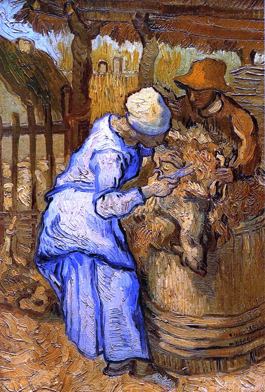  Vincent Van Gogh The Sheep-Shearers (after Millet) - Canvas Print