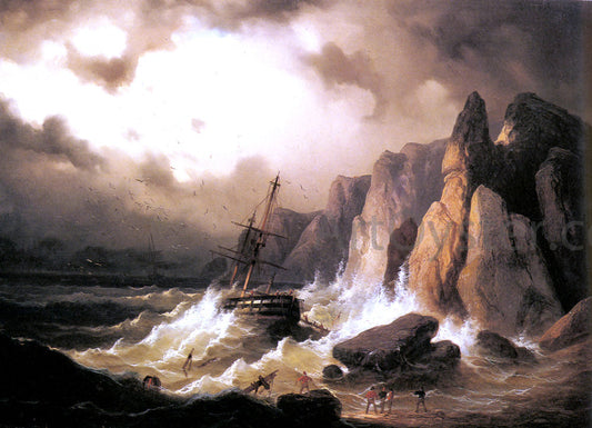  Ferdinand Hofbauer A Shipwreck - Canvas Print