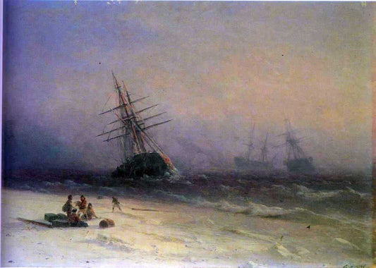  Ivan Constantinovich Aivazovsky The Shipwreck on Northern Sea - Canvas Print