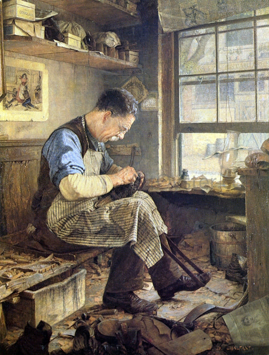  Jefferson David Chalfant The Shoemaker - Canvas Print