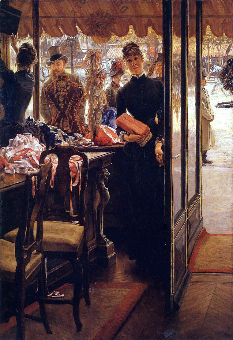  James Tissot The Shop Girl - Canvas Print