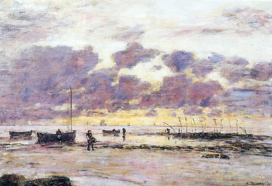  Eugene-Louis Boudin The Shores of Sainte Adresse at Twilight - Canvas Print