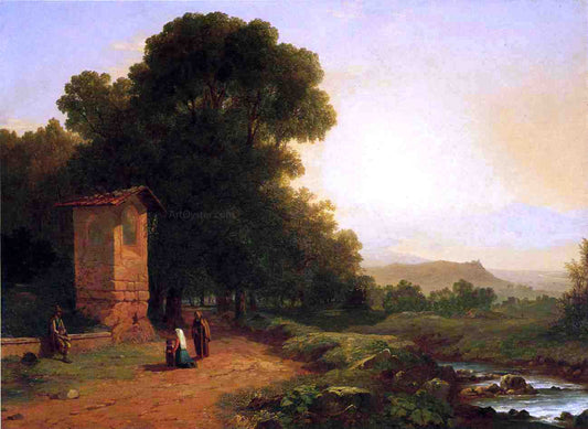  John Frederick Kensett The Shrine - A Scene in Italy - Canvas Print