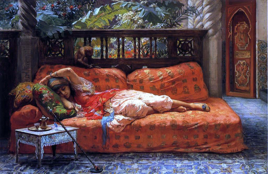  Frederick Arthur Bridgeman A Siesta - Canvas Print