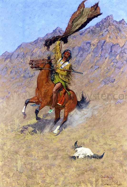  Frederic Remington The Signal (also known as If Skulls Could Speak) - Canvas Print