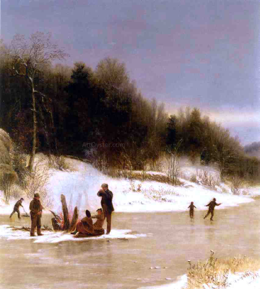  Jervis McEntee The Skating Party - Canvas Print