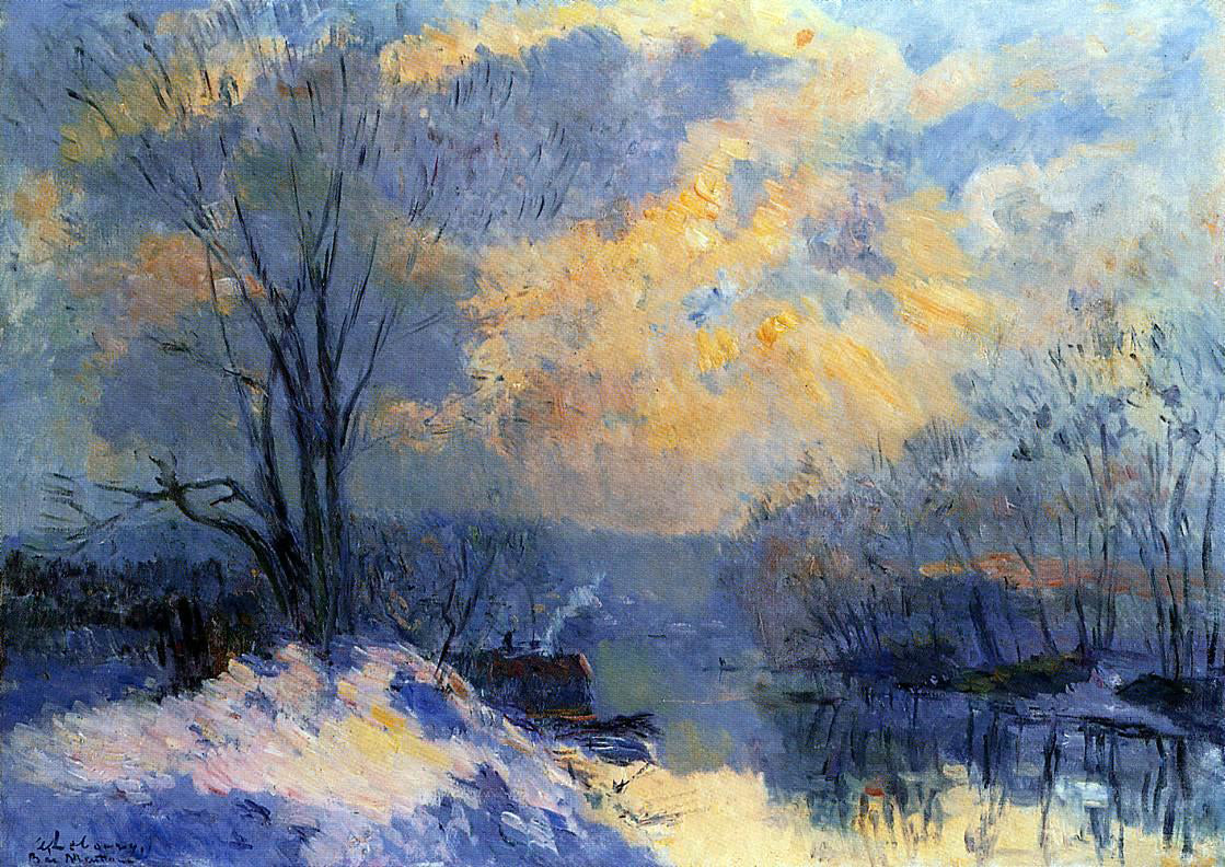  Albert Lebourg The Small Branch of the Seine at Bas-Meudon: Snow and Winter Sun - Canvas Print