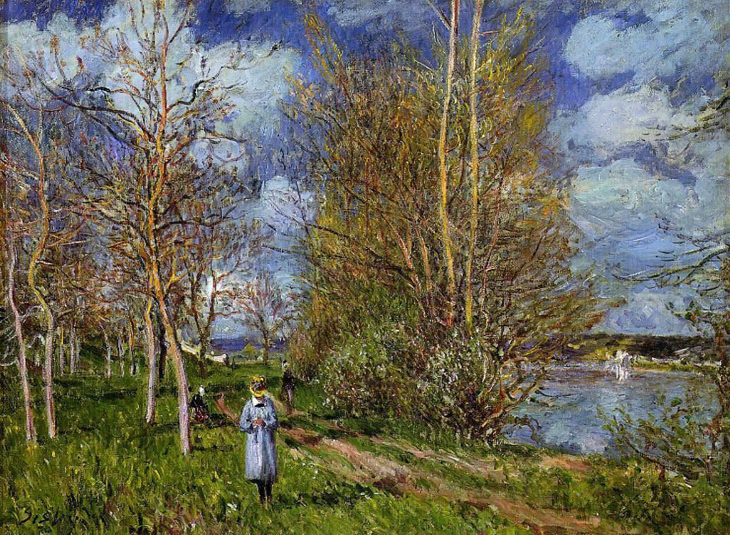  Alfred Sisley The Small Meadow In Spring - By - Canvas Print