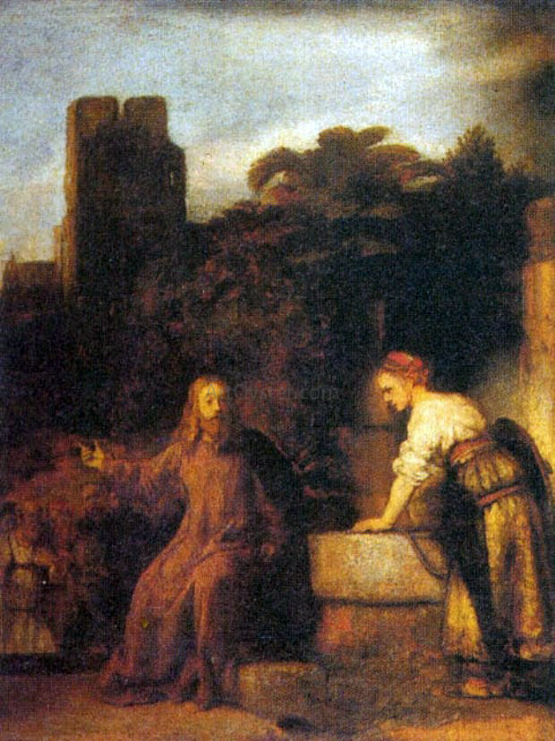  Rembrandt Van Rijn The Samaritan at the Well - Canvas Print