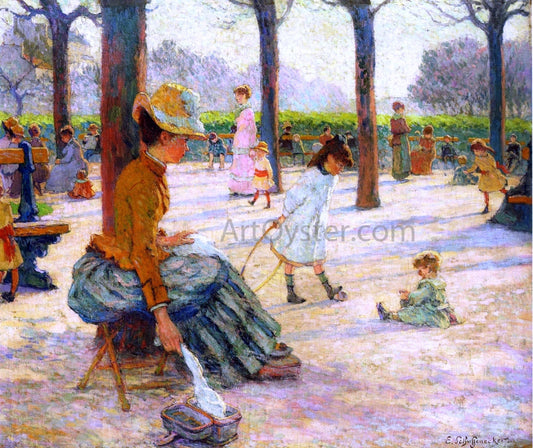  Claude-Emil Schuffenecker A Square at Luxembourg Park - Canvas Print