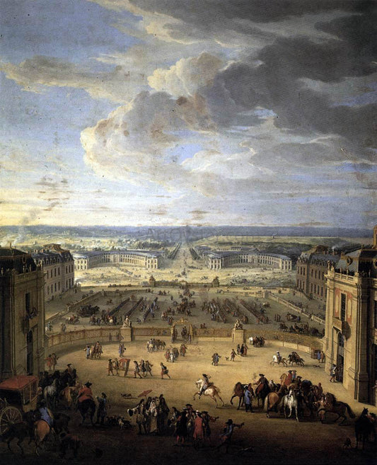 Jean-Baptiste Martin The Stables Viewed from the Chateau at Versailles - Canvas Print
