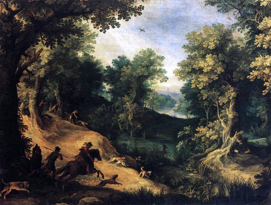  Paul Bril The Stag Hunt - Canvas Print