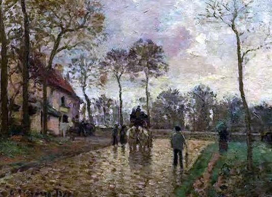  Camille Pissarro The Stagecoach at Louveciennes - Canvas Print