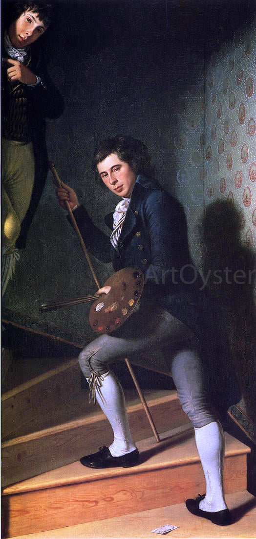  Charles Willson Peale The Staircase Group (also known as Raphael and Titian Ramsey Peale) - Canvas Print