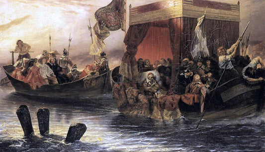  Paul Delaroche The State Barge of Cardinal Richelieu on the Rhone - Canvas Print