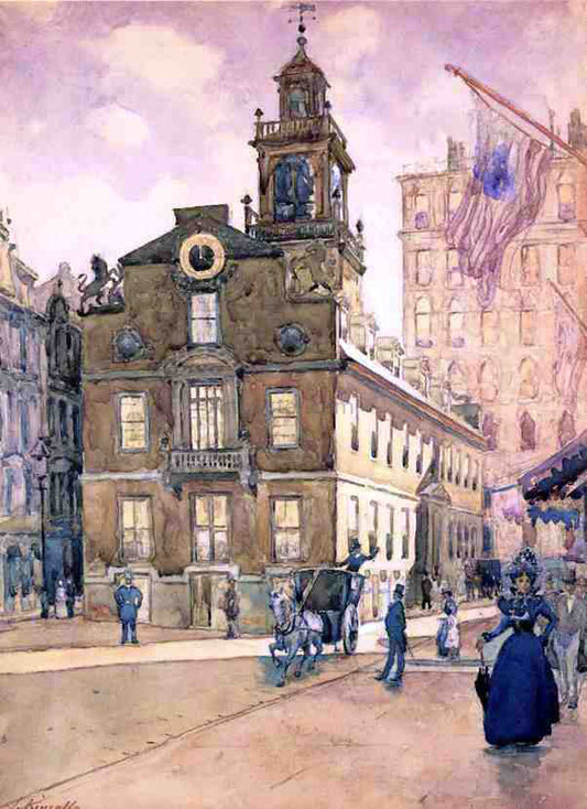  James Kinsella The State House from Park Street, Boston - Canvas Print