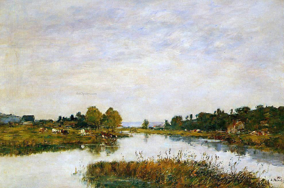  Eugene-Louis Boudin The Still River at Deauville - Canvas Print