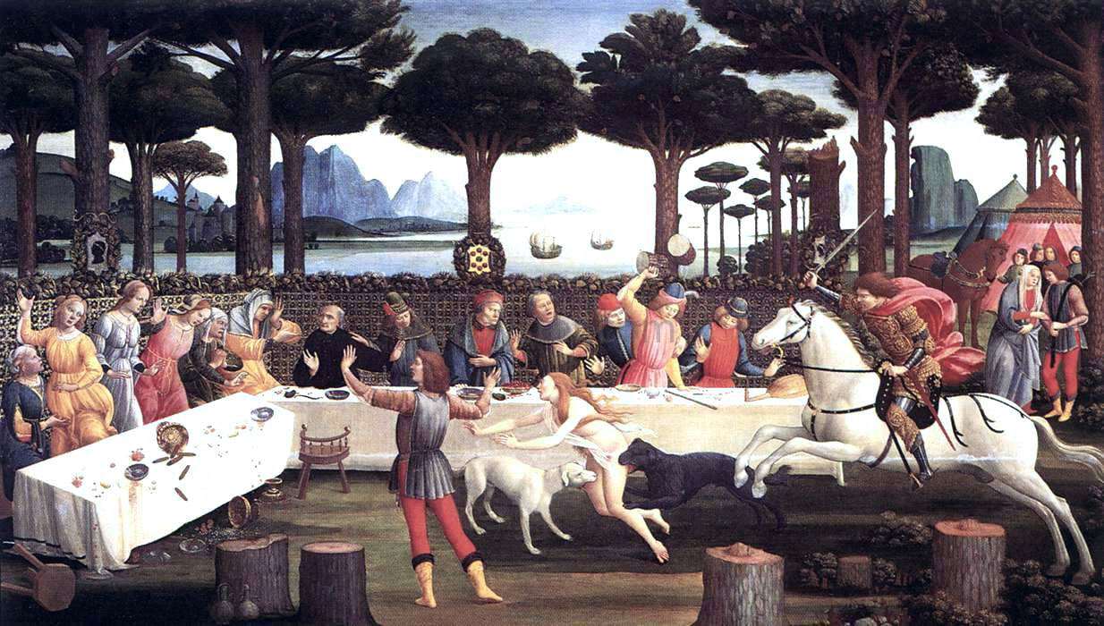  Sandro Botticelli The Story of Nastagio degli Onesti (third episode) - Canvas Print