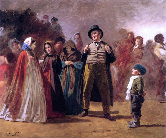  Eastman Johnson The Story Teller of the Camp - Canvas Print