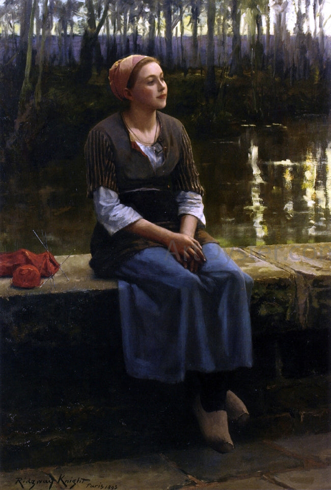  Daniel Ridgway Knight The Stroller - Canvas Print