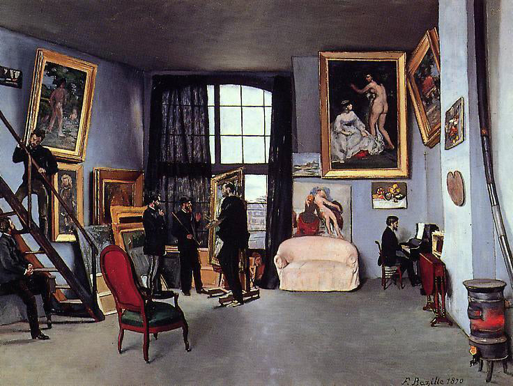  Jean Frederic Bazille The Studio on the Rue La Condamine - Canvas Print