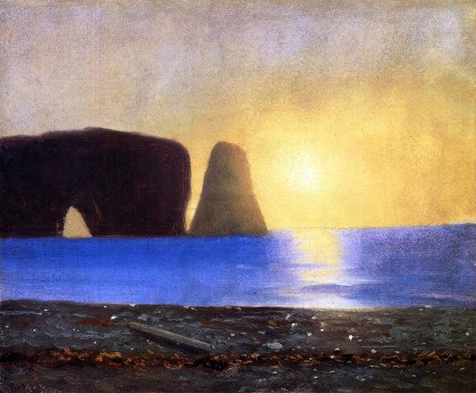  William Bradford The Sun Sets, Perce Rock, Gaspe, Quebec - Canvas Print