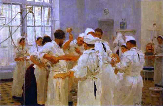 Ilia Efimovich Repin The Surgeon E. Pavlov in the Operating Theater - Canvas Print