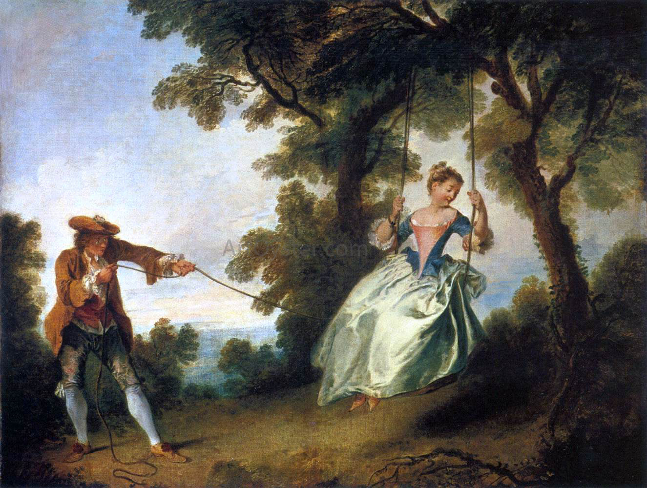  Nicolas Lancret The Swing - Canvas Print